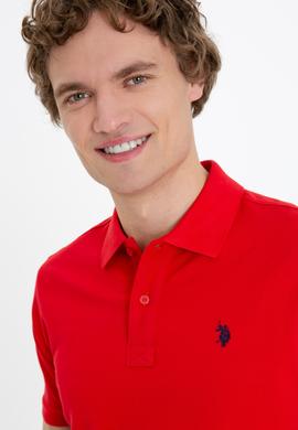 Erkek Kırmızı Basic Polo Yaka Tişört - 50249149396