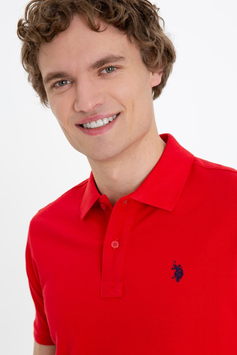 Erkek Kırmızı Basic Polo Yaka Tişört - 50249149396