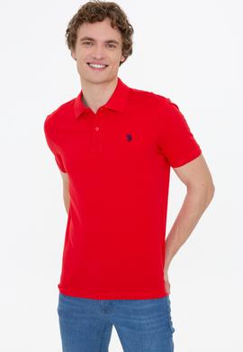 Erkek Kırmızı Basic Polo Yaka Tişört - 50249149396