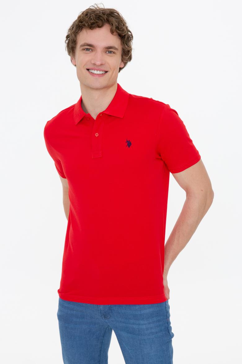 Erkek Kırmızı Basic Polo Yaka Tişört - 50249149396
