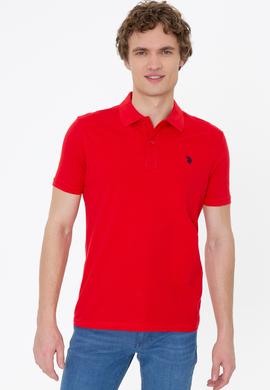 Erkek Kırmızı Basic Polo Yaka Tişört - 50249149396