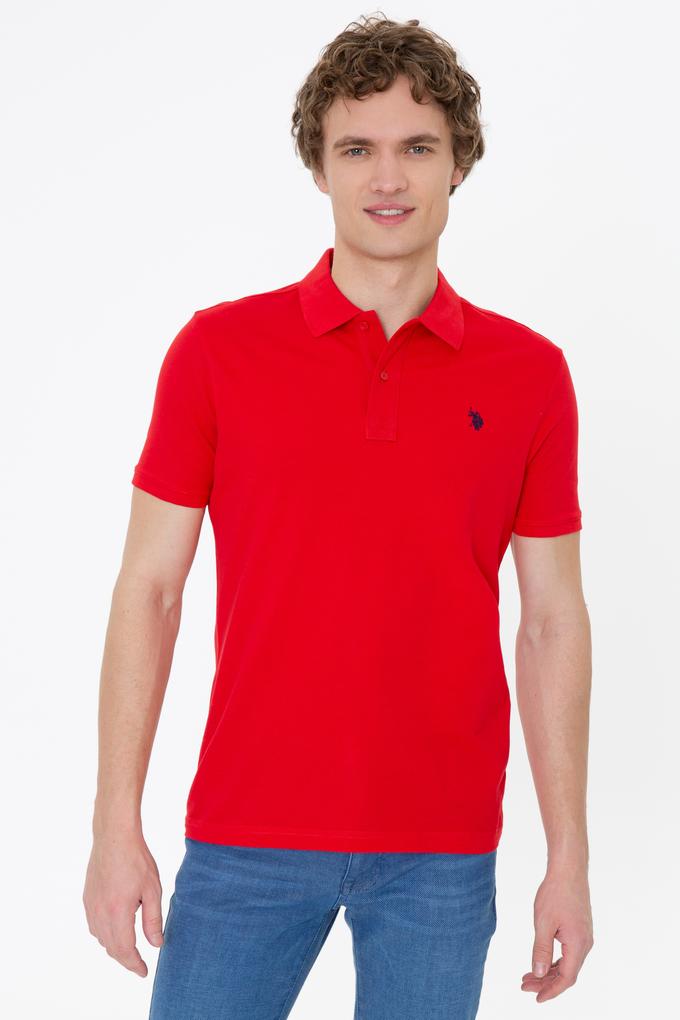 Erkek Kırmızı Basic Polo Yaka Tişört