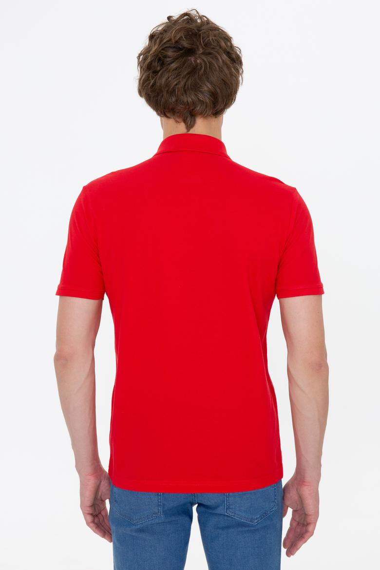 Erkek Kırmızı Basic Polo Yaka Tişört - 50249149396