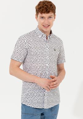 Erkek Hak Desenli Kısa Kollu Gömlek - 50253966004