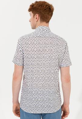 Erkek Hak Desenli Kısa Kollu Gömlek - 50253966004