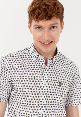 Erkek Hak Desenli Kısa Kollu Gömlek - 50253966004