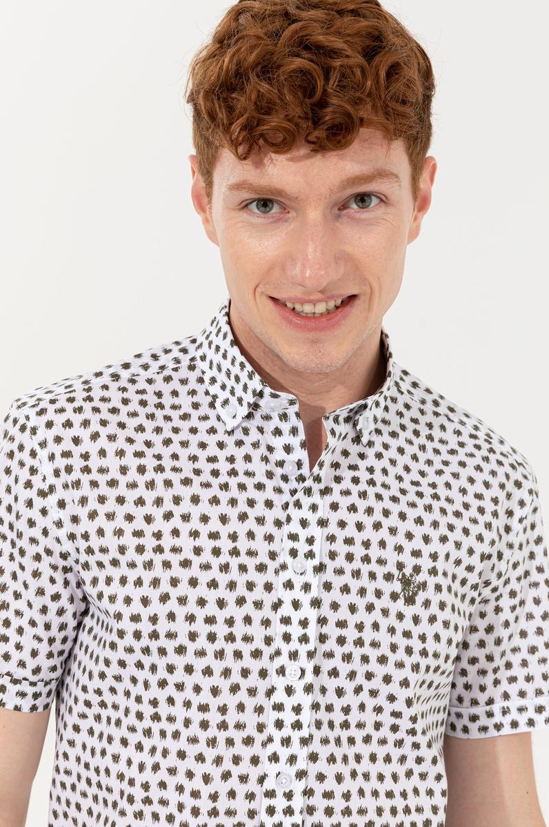 Erkek Hak Desenli Kısa Kollu Gömlek