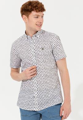 Erkek Hak Desenli Kısa Kollu Gömlek - 50253966004