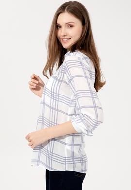 Kadın Mavi Uzun Kollu Gömlek - 50246886012