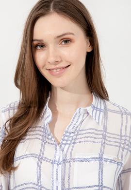 Kadın Mavi Uzun Kollu Gömlek - 50246886012