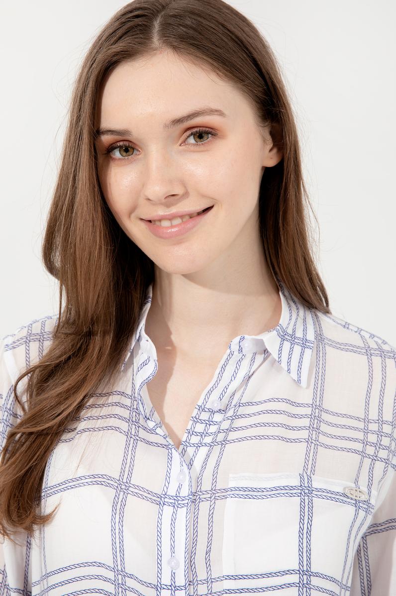 Kadın Mavi Uzun Kollu Gömlek