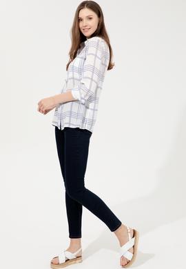 Kadın Mavi Uzun Kollu Gömlek - 50246886012