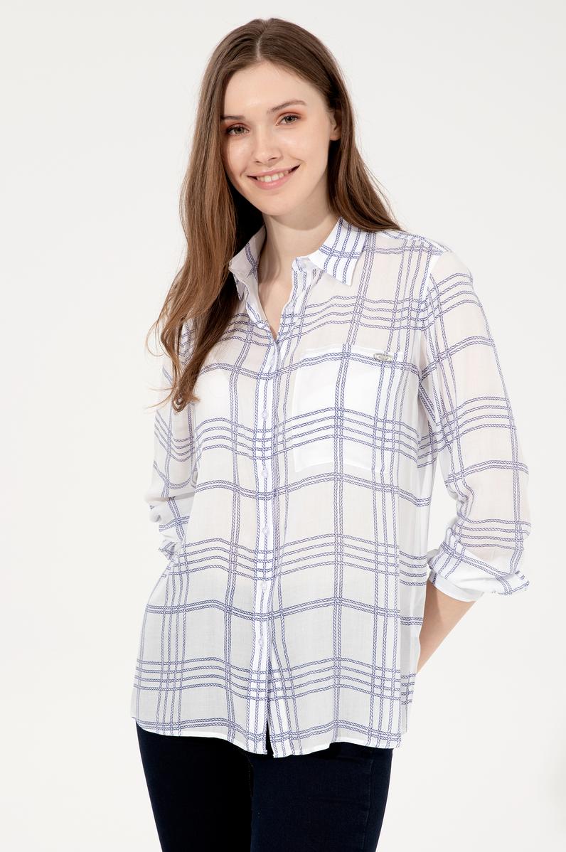 Kadın Mavi Uzun Kollu Gömlek