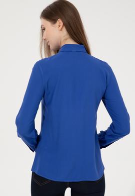 Kadın Mavi Uzun Kollu Basic Gömlek - 50254550020