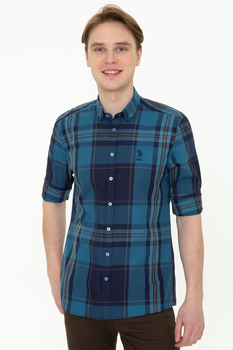 Erkek Koyu Mint Gömlek Uzunkol