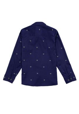 Erkek Çocuk Lacivert Uzun Kollu Gömlek - 50237659024