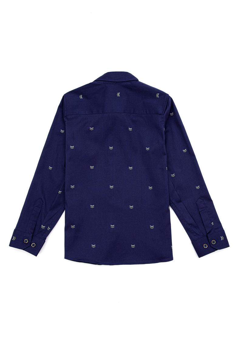 Erkek Çocuk Lacivert Uzun Kollu Gömlek - 50237659024