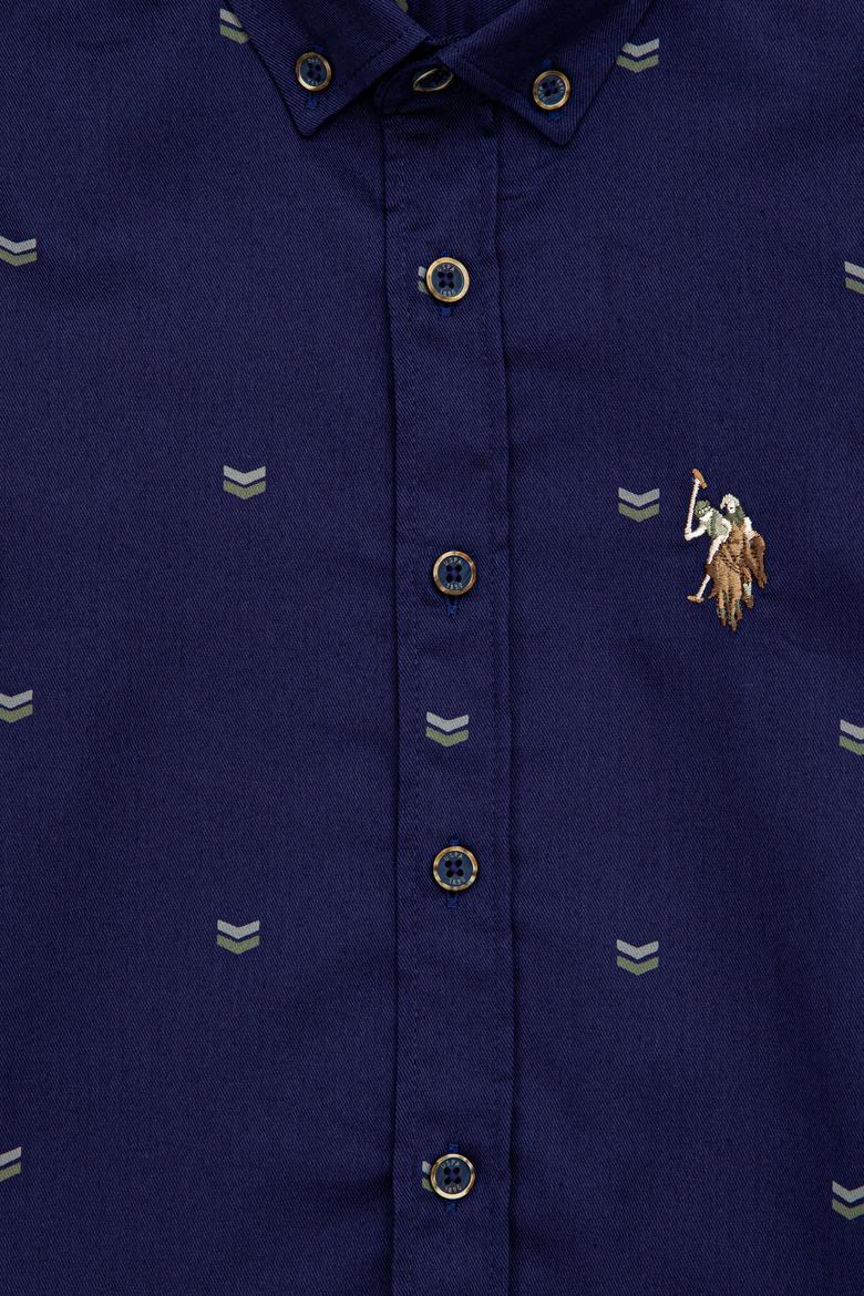 Erkek Çocuk Lacivert Uzun Kollu Gömlek - 50237659024