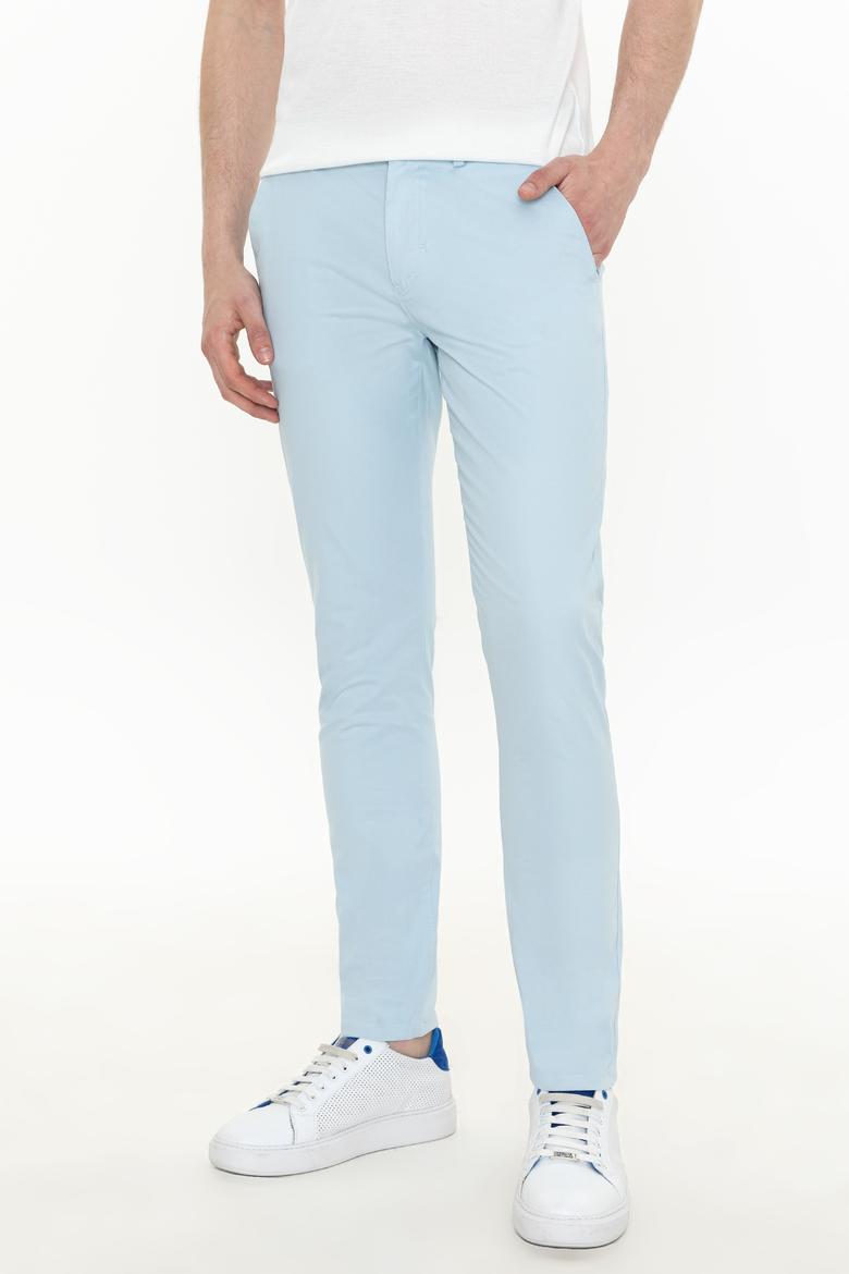 Erkek Slim Fit Açık Mavi Kanvas Pantolon - 50246122010