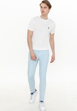 Erkek Slim Fit Açık Mavi Kanvas Pantolon - 50246122010