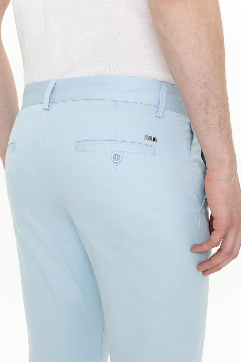 Erkek Slim Fit Açık Mavi Kanvas Pantolon - 50246122010