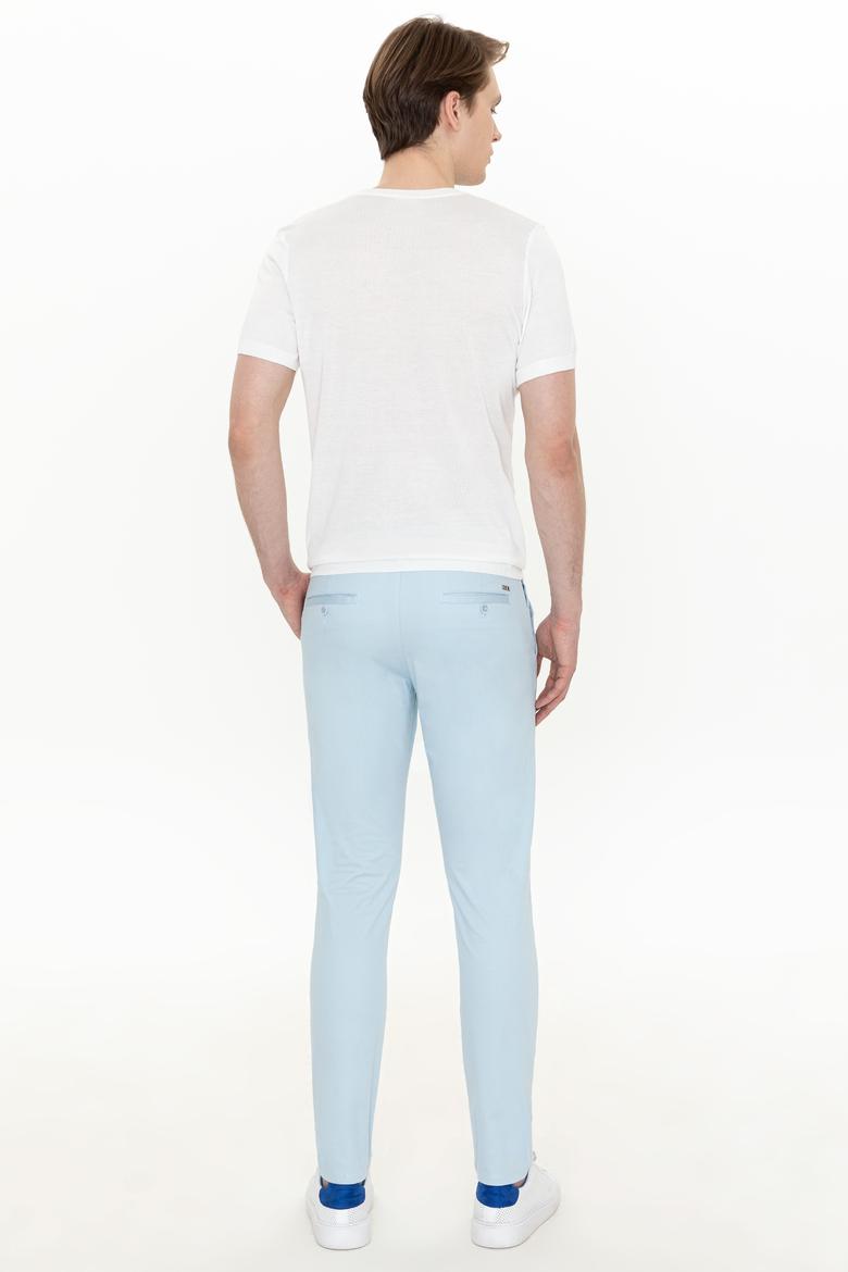 Erkek Slim Fit Açık Mavi Kanvas Pantolon - 50246122010