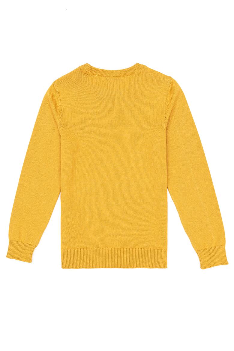 Erkek Çocuk Hardal Bisiklet Yaka Triko Kazak - 50255804031