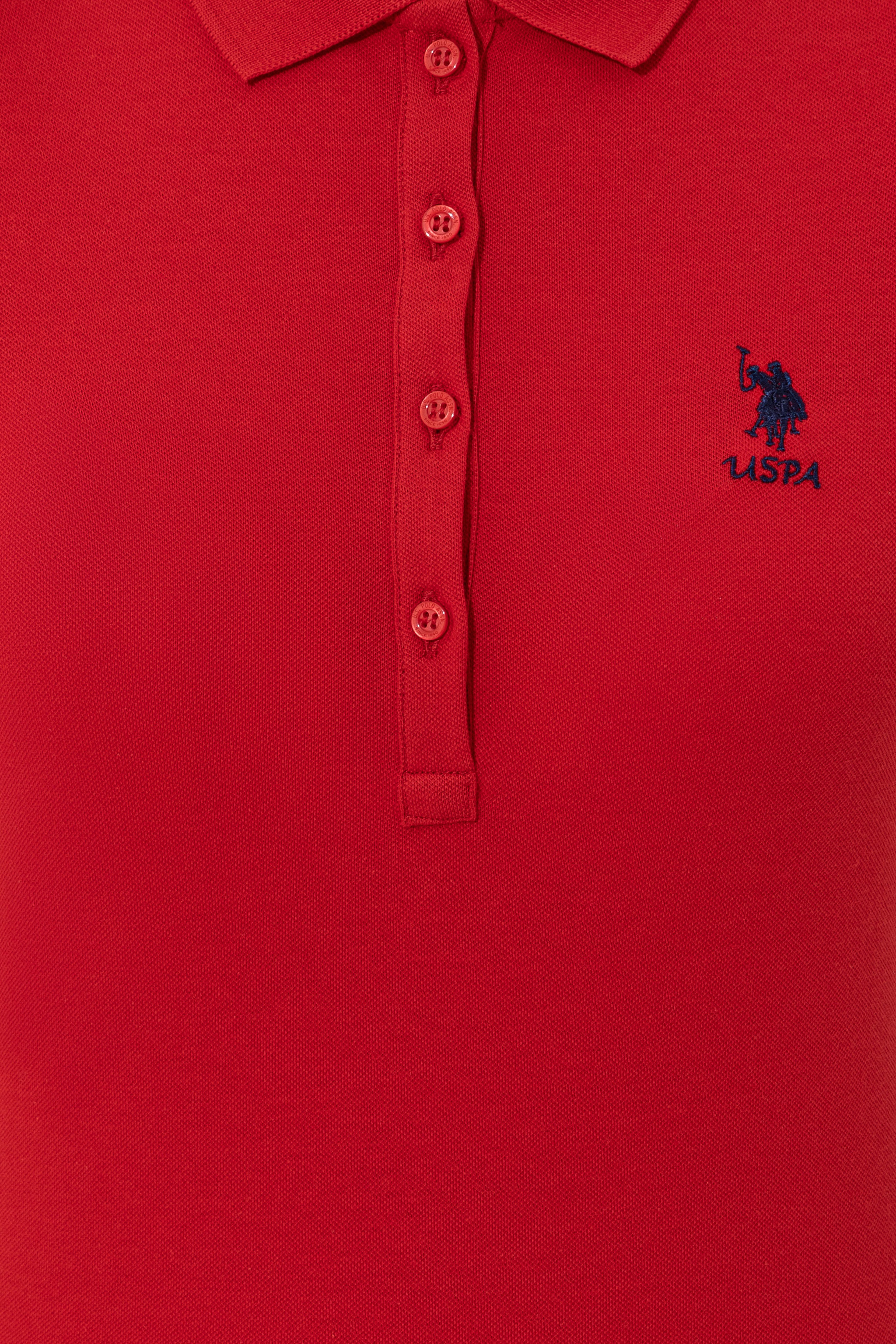 Kadın Kırmızı Basic Polo Yaka Tişört