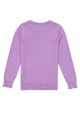 Kız Çocuk Lila Basic Bisiklet Yaka Kazak - 50252446040