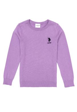 Kız Çocuk Lila Basic Bisiklet Yaka Kazak - 50252446040