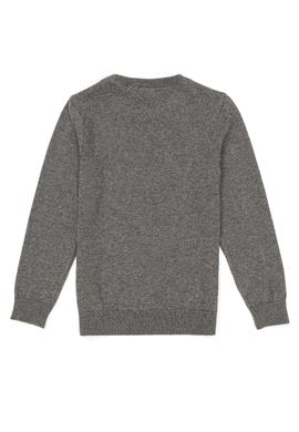 Erkek Çocuk Gri Melanj Bisiklet Yaka Triko Kazak - 50255804040