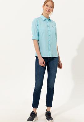 Kadın Mavi Jean Pantolon - 50260262008