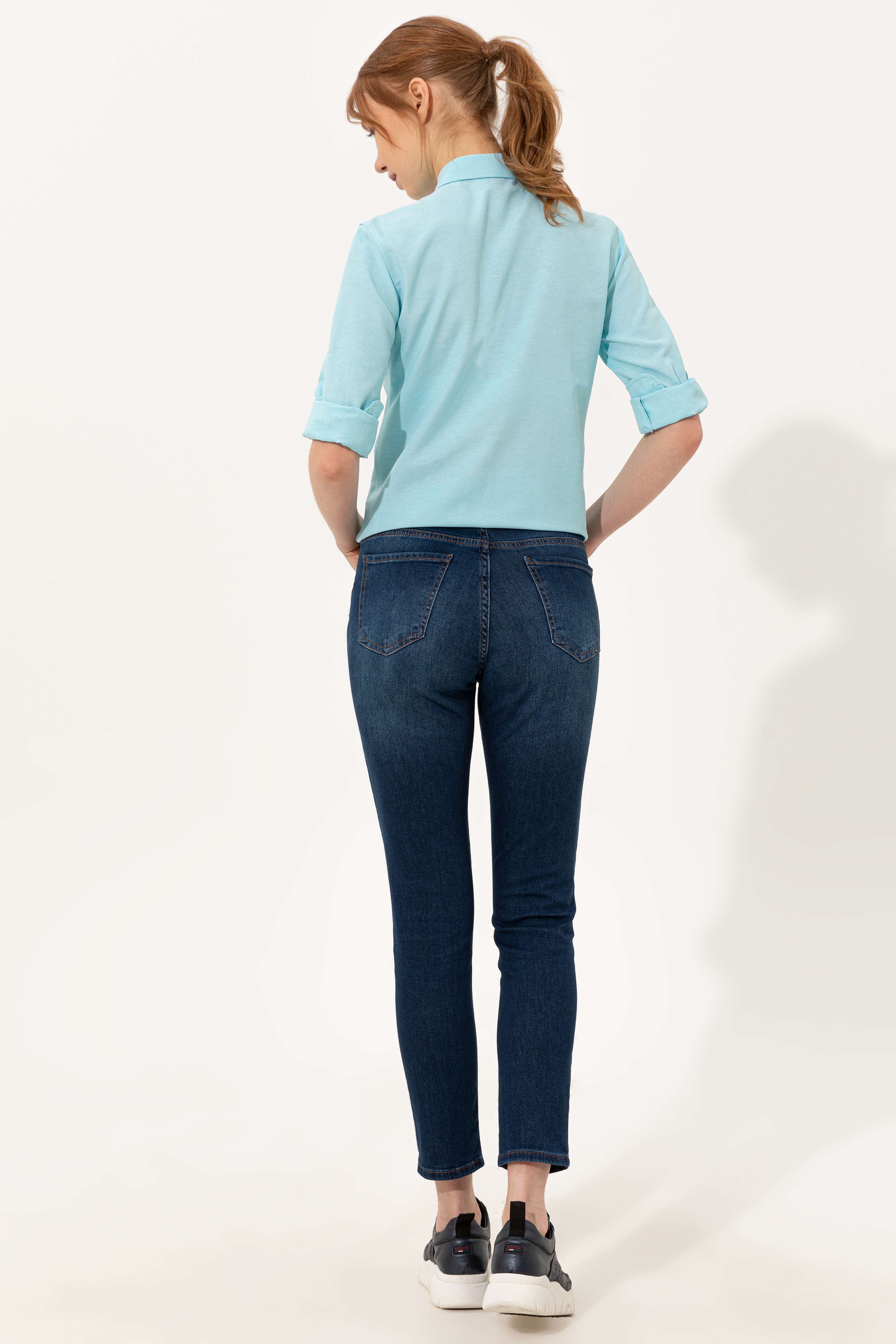Kadın Mavi Jean Pantolon - Image 4