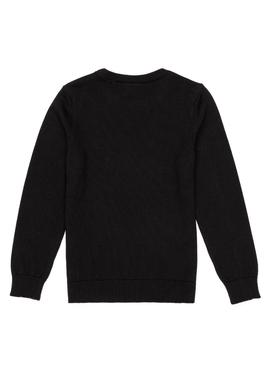 Erkek Çocuk Siyah Bisiklet Yaka Triko Kazak - 50255804022