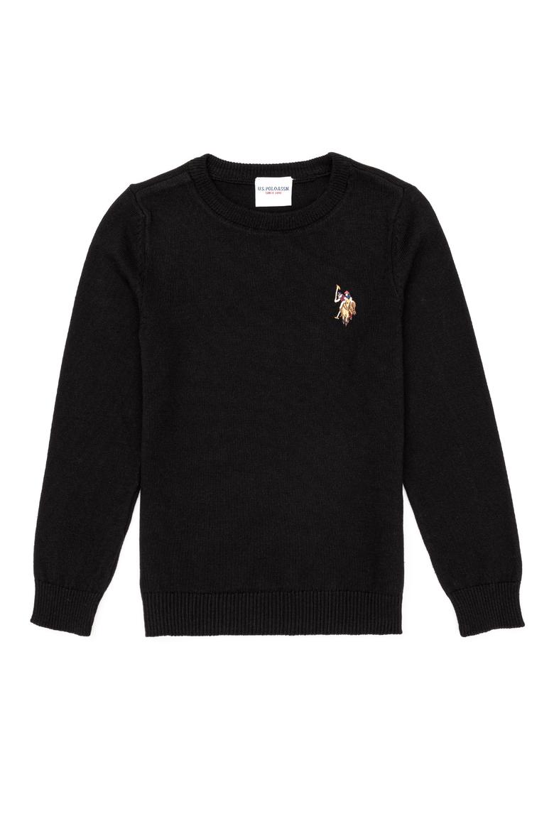 Erkek Çocuk Siyah Bisiklet Yaka Triko Kazak