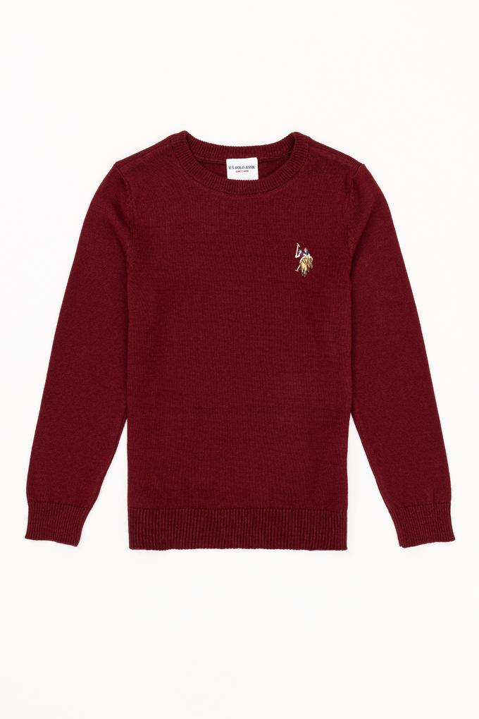 Erkek Çocuk Bordo Bisiklet Yaka Triko Kazak