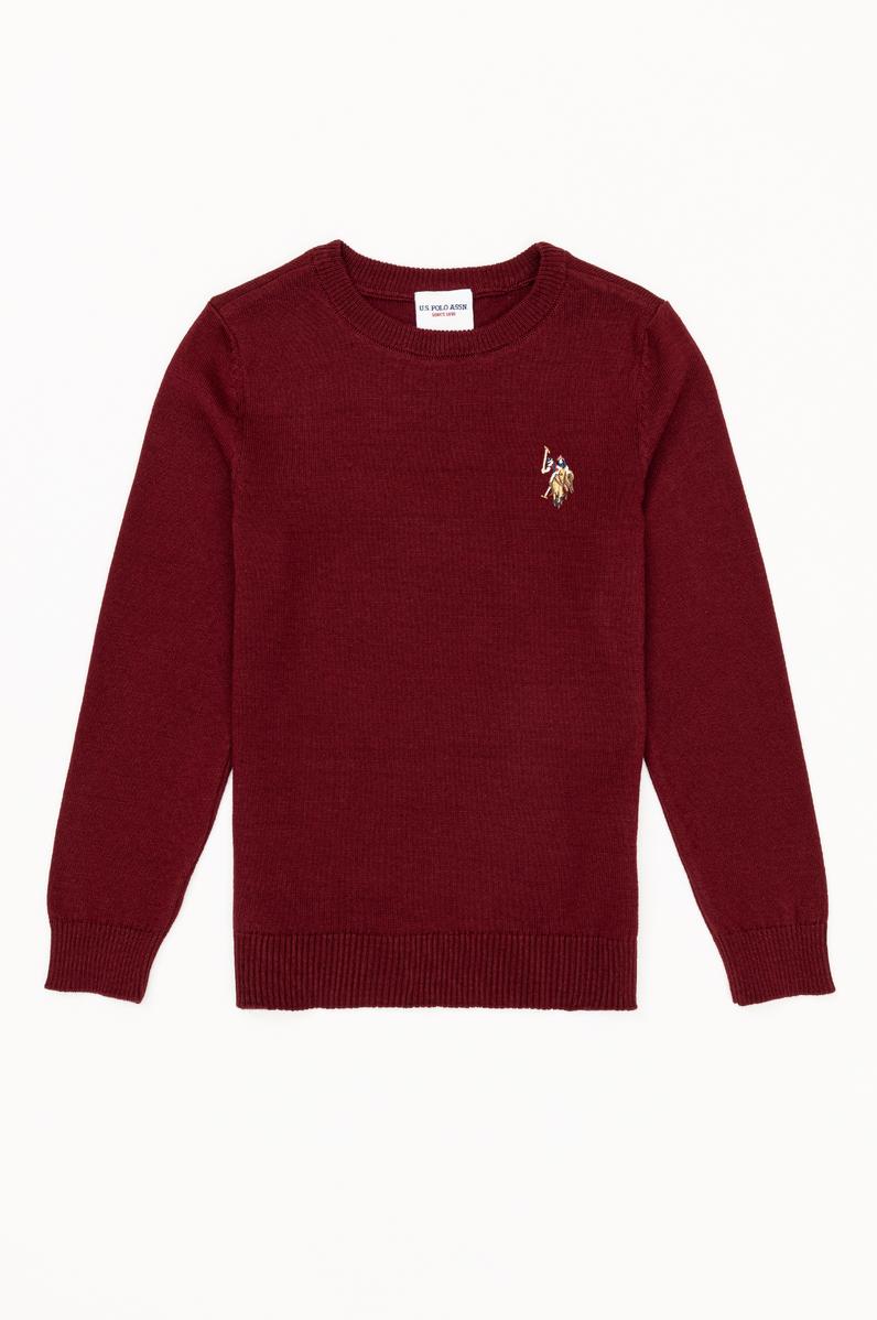 Erkek Çocuk Bordo Bisiklet Yaka Triko Kazak