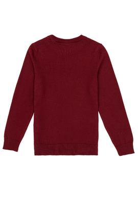 Erkek Çocuk Bordo Bisiklet Yaka Triko Kazak - 50255804003