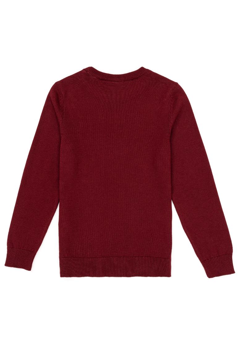 Erkek Çocuk Bordo Bisiklet Yaka Triko Kazak - 50255804003