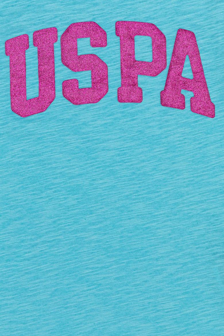 Kız Çocuk Turkuaz Basic Bisiklet Yaka Tişört - 50246803167