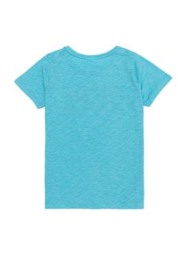 Kız Çocuk Turkuaz Basic Bisiklet Yaka Tişört - 50246803167