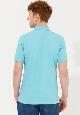 Erkek Turkuaz Polo Yaka Basic T-Shirt - 50248556110
