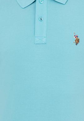 Erkek Turkuaz Polo Yaka Basic T-Shirt - 50248556110