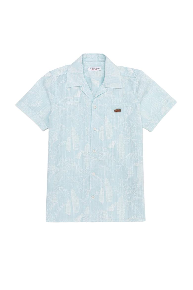 Erkek Çocuk Turkuaz Kısa Kollu Gömlek