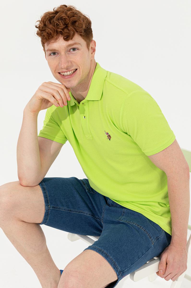 Erkek Fıstık Yeşili Polo Yaka T-Shirt Basic