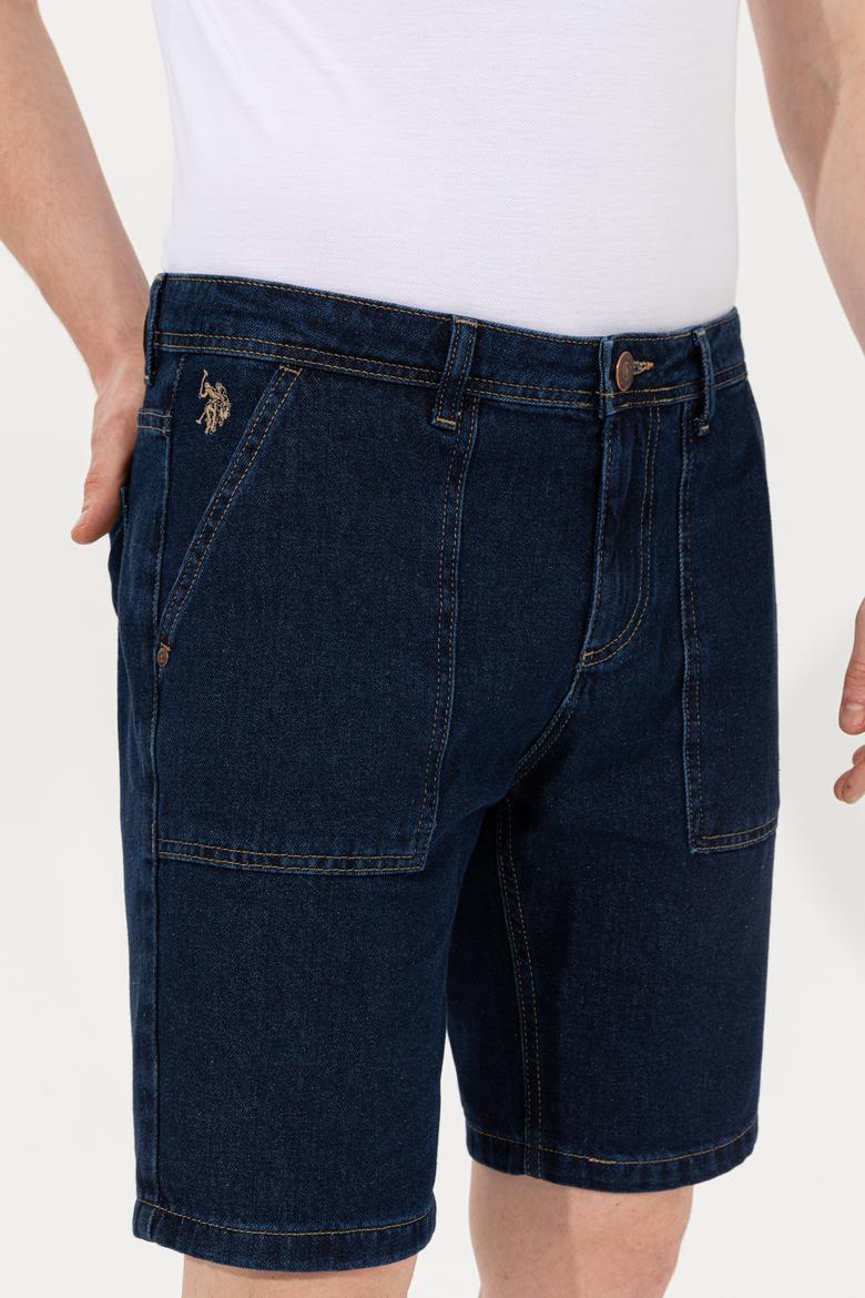 Erkek Koyu Mavi Jean Şort - 50254439001