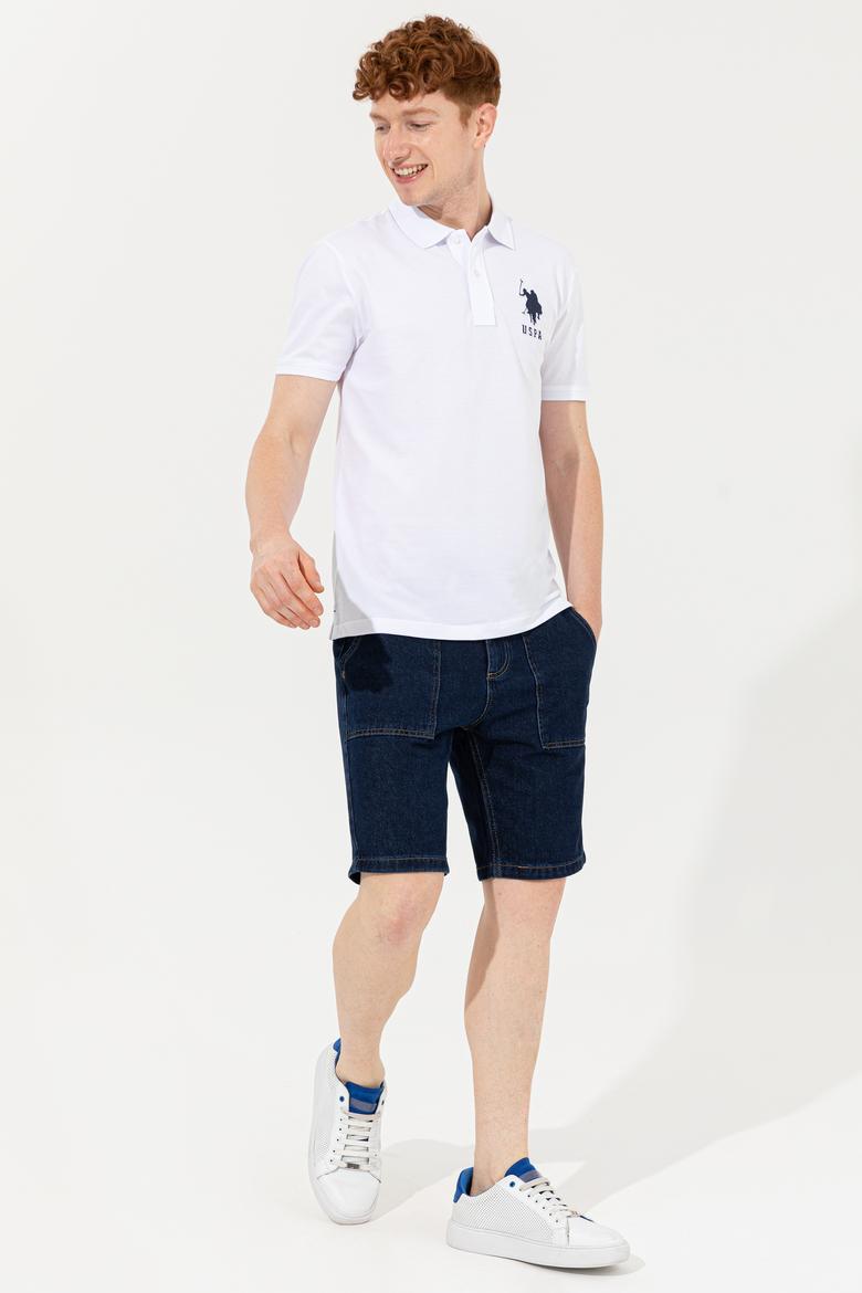 Erkek Koyu Mavi Jean Şort - 50254439001