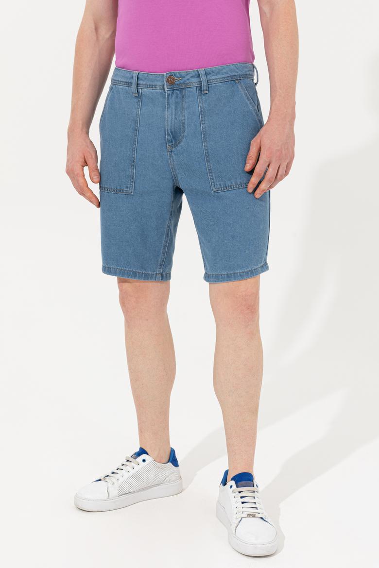Erkek Açık Mavi Jean Şort - 50254413003