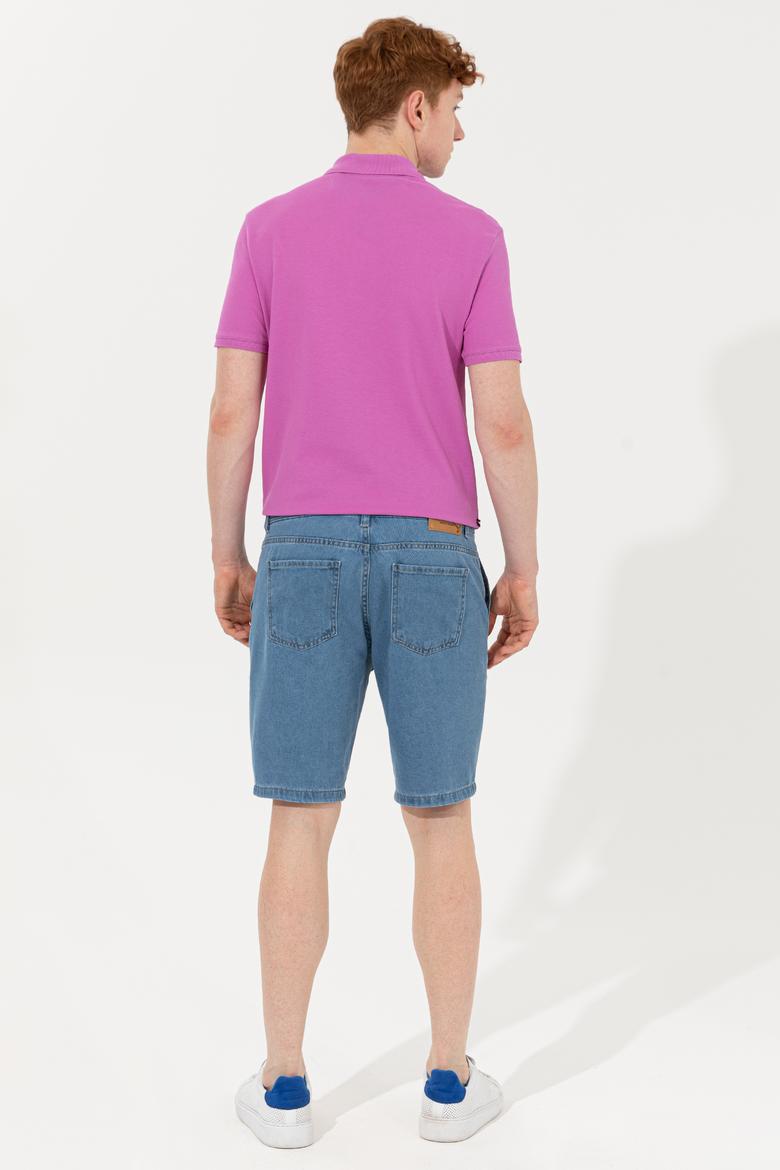 Erkek Açık Mavi Jean Şort - 50254413003