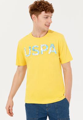 Erkek Açık Sarı Bisiklet Yaka Tişört - 50248598145